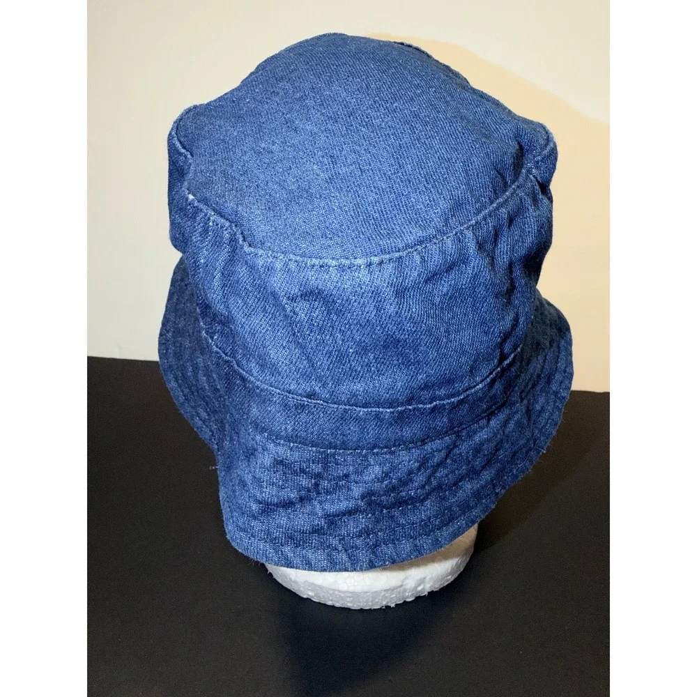 Disney Stitch Kids Blue Denim Bucket Hat Embroidered Lilo & Stitch S/M